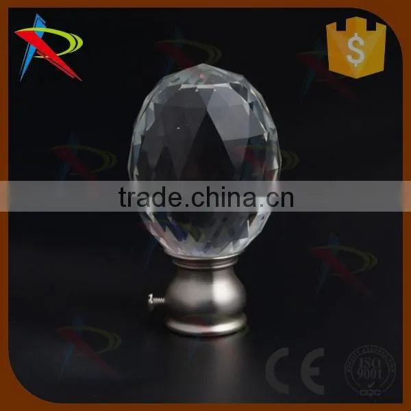 Crystal curtain rod set accessories end caps/finials