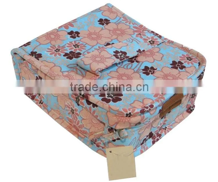 custom printed canvas 42bottles essential oils case, OEM flower canvas essential oil carrying bag case hold 15ml/10ml bottles
