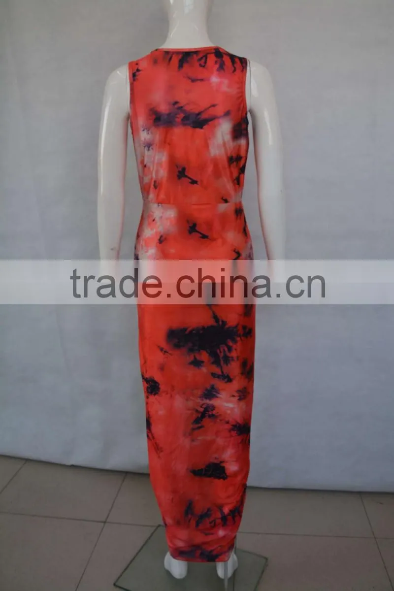 fashion dress Sexy V collar dress Sleeveless evening dress