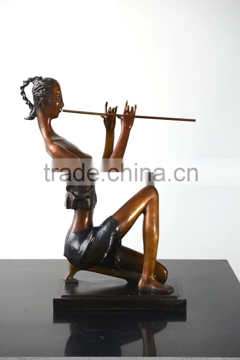 Bronze Statue Of Abstract Figure Women Elaborate Sculpture Home Decor Interior Decorating