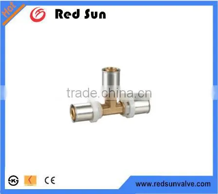 HR7210 factory manufacture forged brass water tee compression plumbing fittings