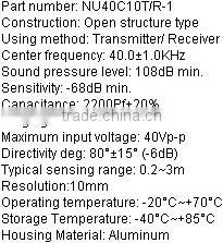 High quality open structure ultrasonic sensor NU40C10T/R-1