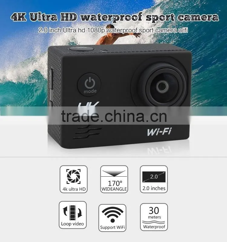 4k action camera H9 wifi waterproof 2.0inch sport camera KUHANGXIN