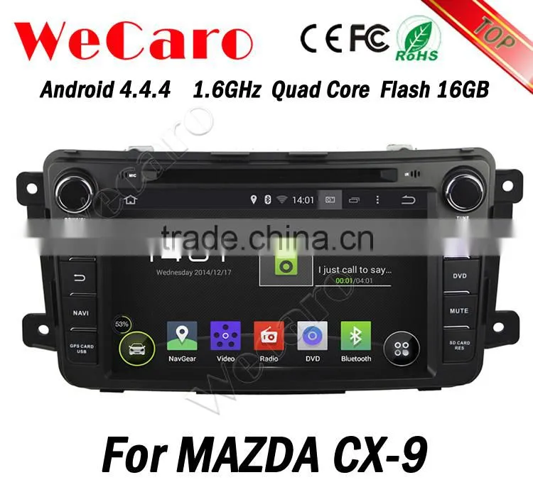 Wecaro in dash touch screen Android 4.4.4 car radio GPS navigation system for mazda cx-9 touch screen dvd player