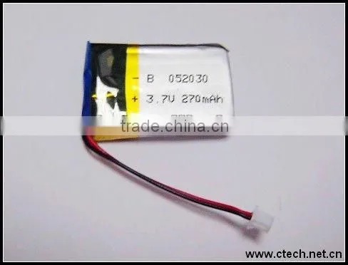 li ploymer battery with 270mAh 3.7v