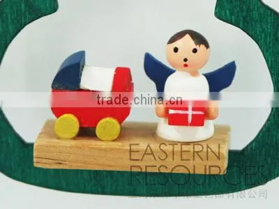 Wood Christmas Angel Hanging Ornament