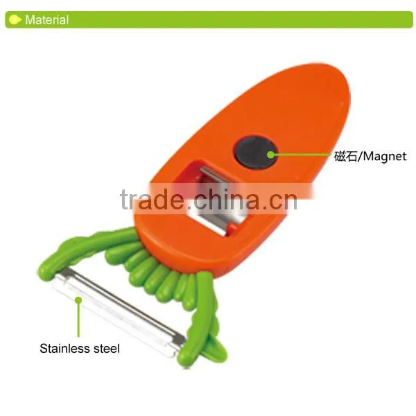 D472 3 In 1 Multi-Functional Fridge Magnet Kitchen Item Vegetable Stainless Steel Peeler With Bottle Opener