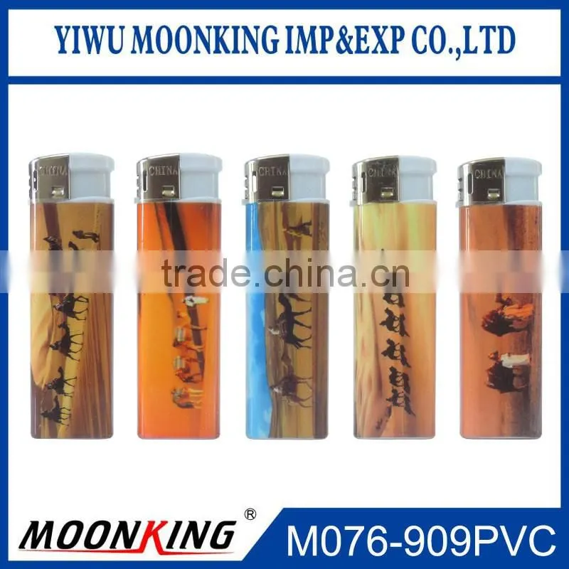 plastic refillable oil cigarette lighter customize picture cover fire flame lighter
