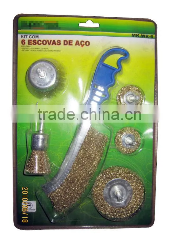 6pcs steel wire brushes set,steel cup brush