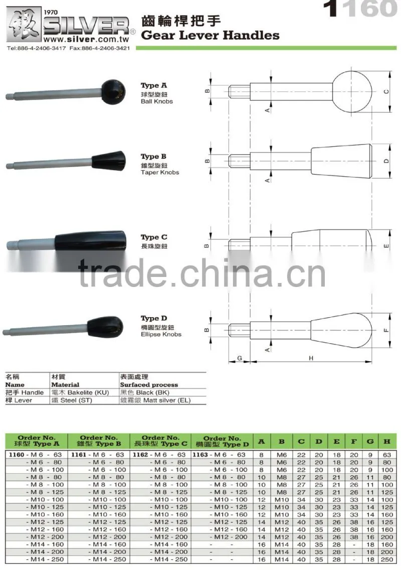 For Center Lathe and Mini Lathe Black Bakelite Gear Lever Handle