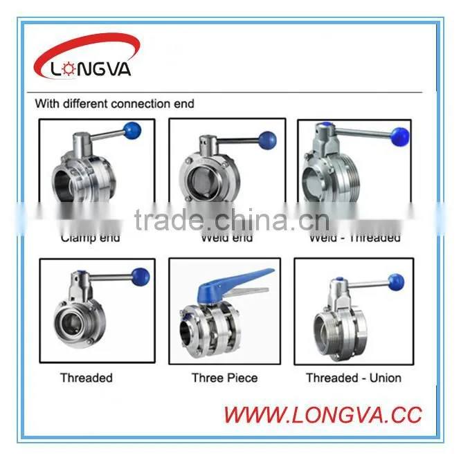Quick coupling and clamped butterfly valves