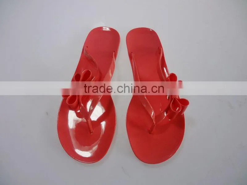 2015 New Fashion flower ladies pvc slipper