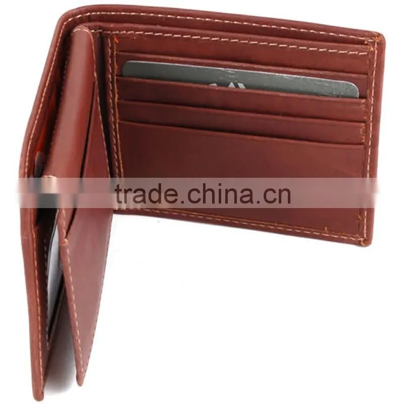 2015 hot new high quality genuine leather rfid wallet with RFID blocking card slots