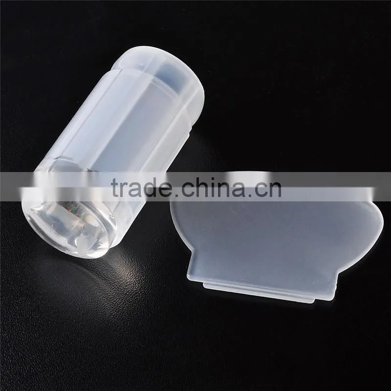 2016 New Silicone Transparent Stamp Nail Art Scraper Image Transfer Manicure Tool