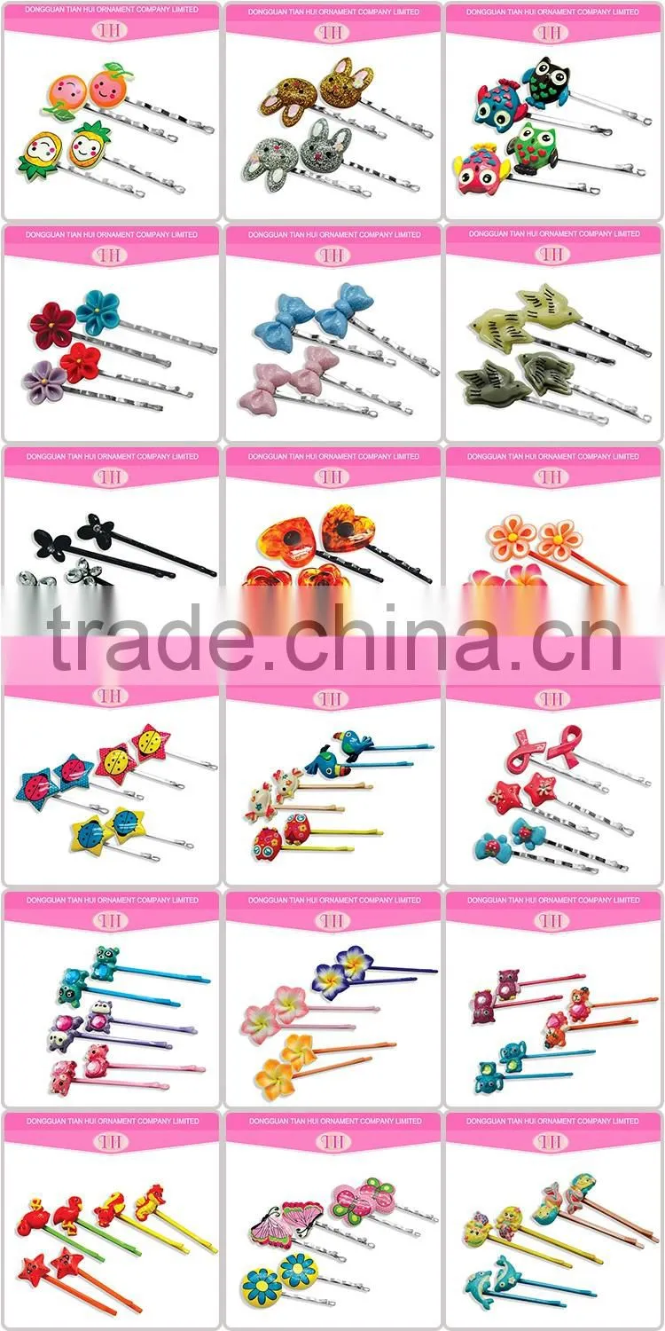 kids hair accessories cheap cute girls resin magnetic metal hairclip