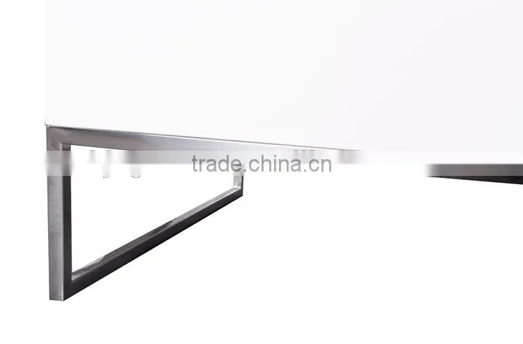 CJ1022 Folding Fashion White Paint Glass Coffee Table