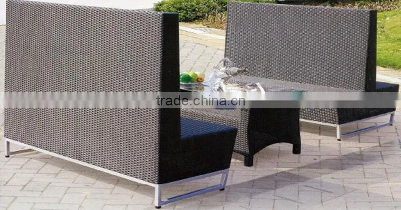 Outdoor Patio Plastic Resin Rattan Weaving Wicker High Back Bar Chairs