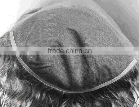 Hot sale Swiss lace toupee with PU on side hair replacement
