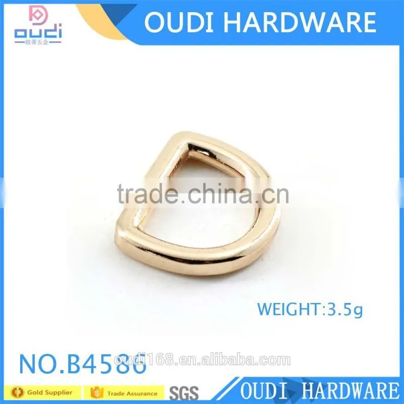 New design metal d ring shoe accessories light gold metal shoe buckles