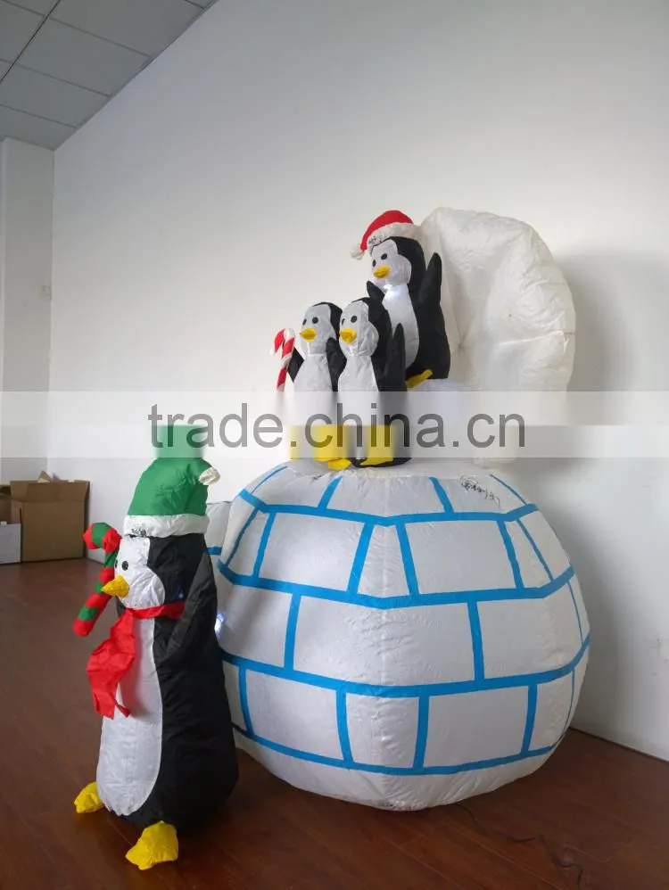 DJ-XT-32 inflatable penguin family statue molds for sale christmas decoration