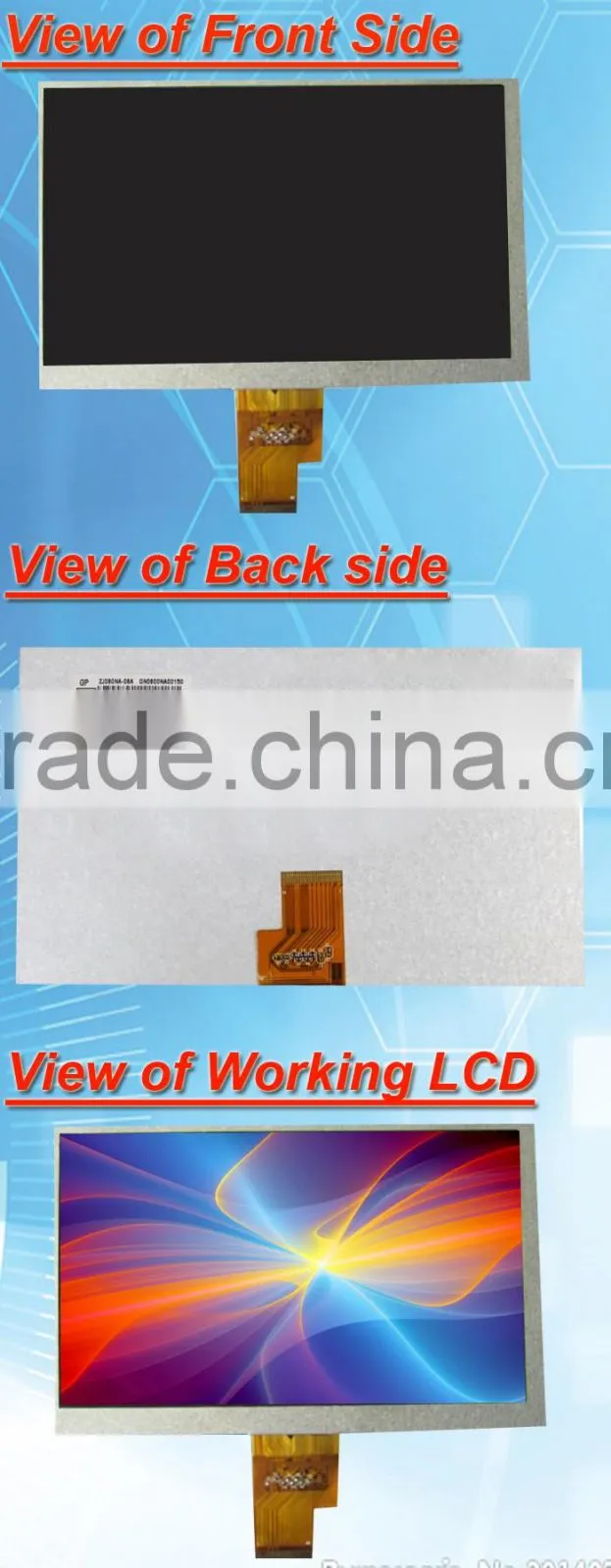 8inch 500nits 1024*600 high brightness display lcd with lvds interface