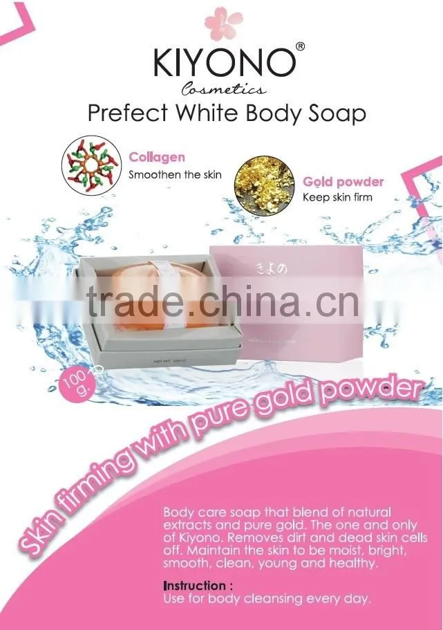 "KIYONO" Whitening Bath and Body Soap 100g with Collagen for brighten and whiten skin