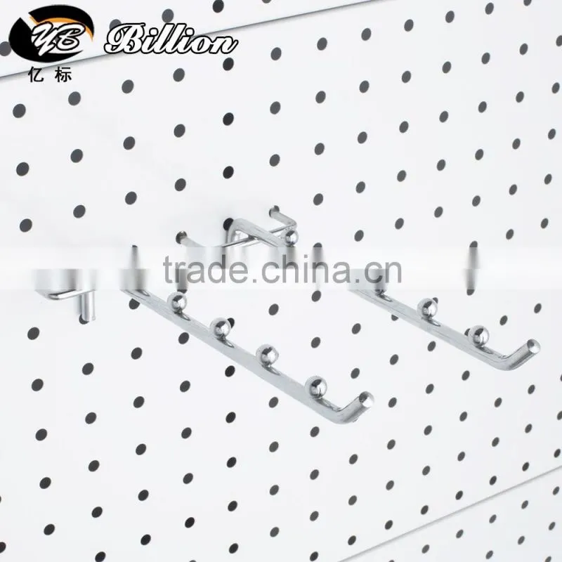 Customized chrome paint pegboard display hooks with 5 Ball Waterfall for Pegboard