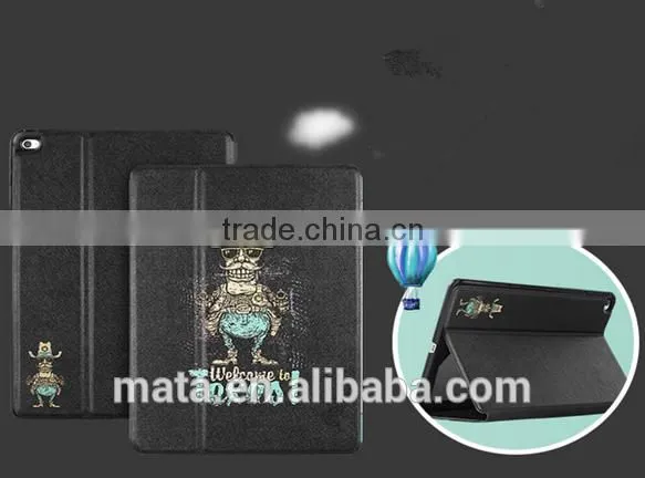 Fashionable Painting Cartoon TPU Leather Case For 360 Degree Rotate For Ipad