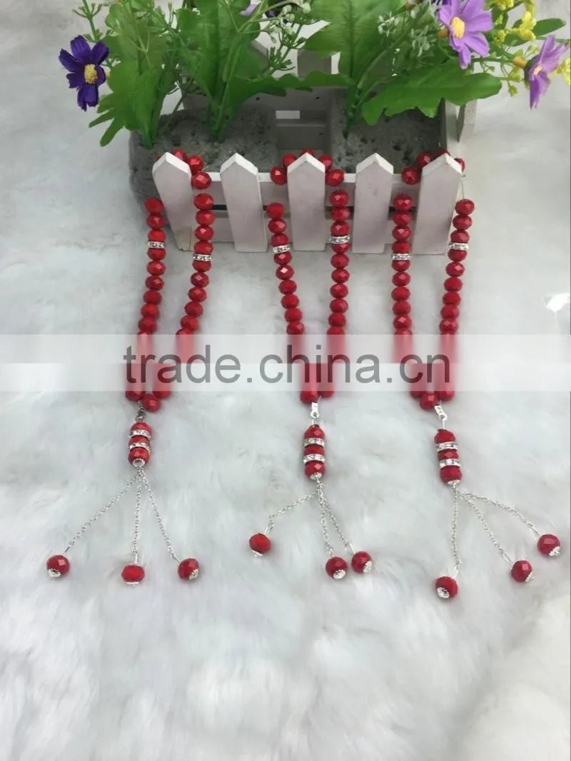 33 pieces beads 10mm islamic ruby red togther Prayer Beads excellent crystal material