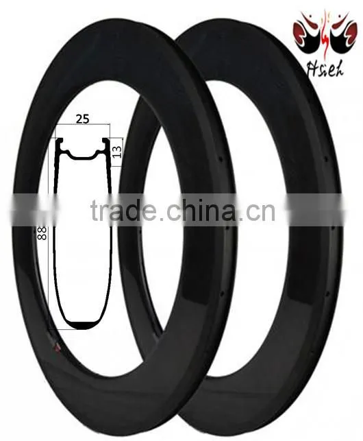 Ultralight 38mm U shape carbon rims Road bicycle clincher rims, 25mm width carbon rim Disc brake