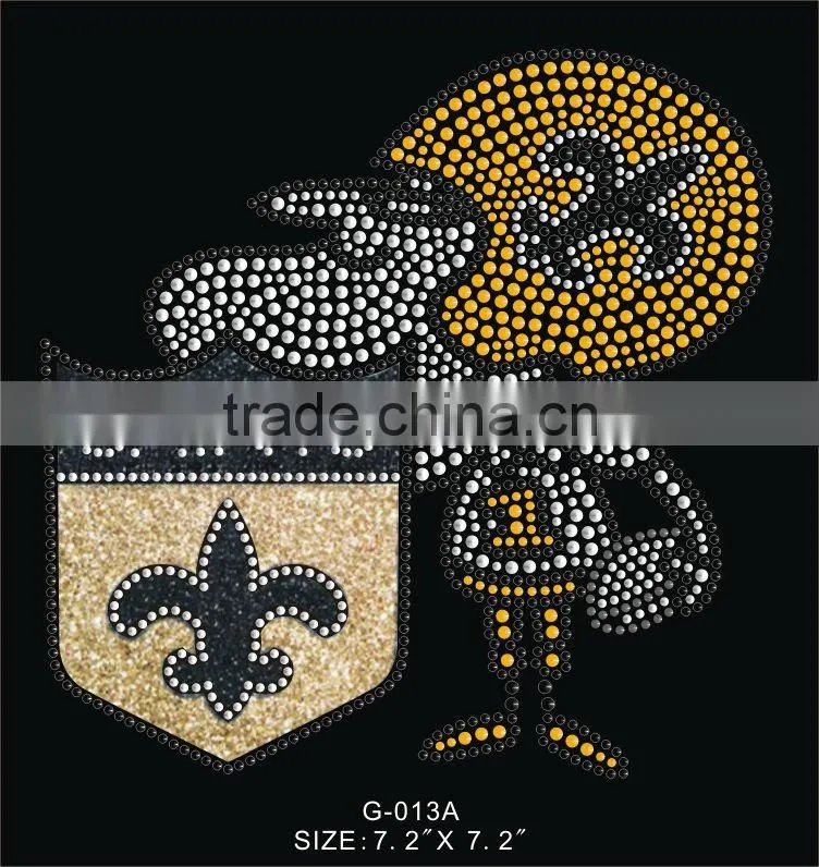 rhinestone with glitter hot fix motif