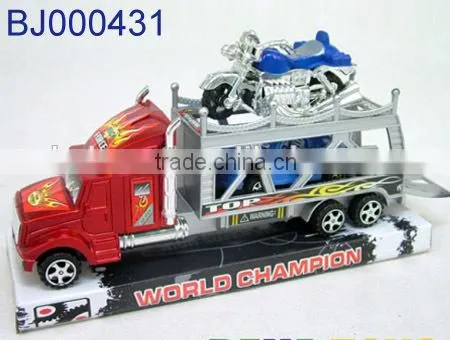 Cheap toy for kids plastic large tow trucks with 6 small construction trucks