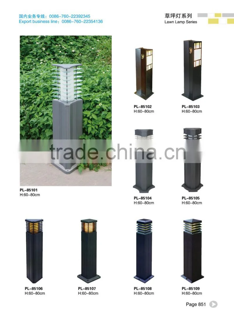 Fahion design solar lawn light bollard Solar light in ZhongShan manufacturer