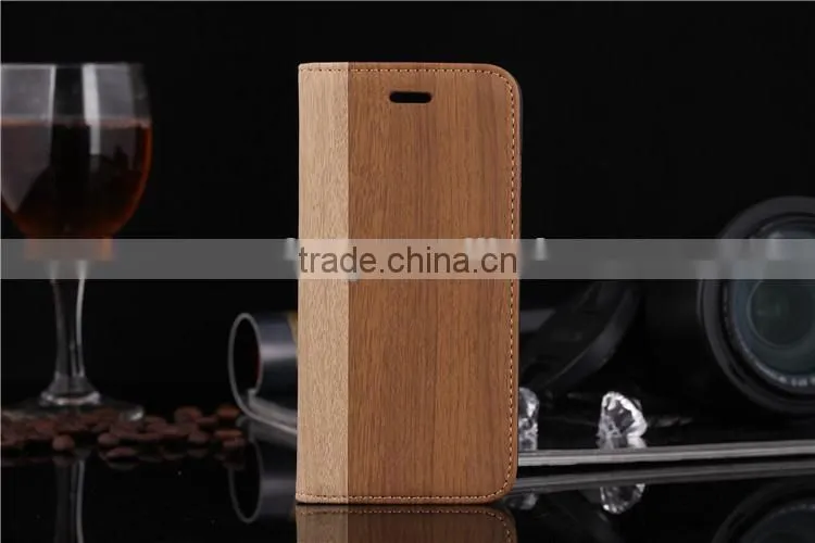 for iphone6 cover wood pattern leather case for iphone 6