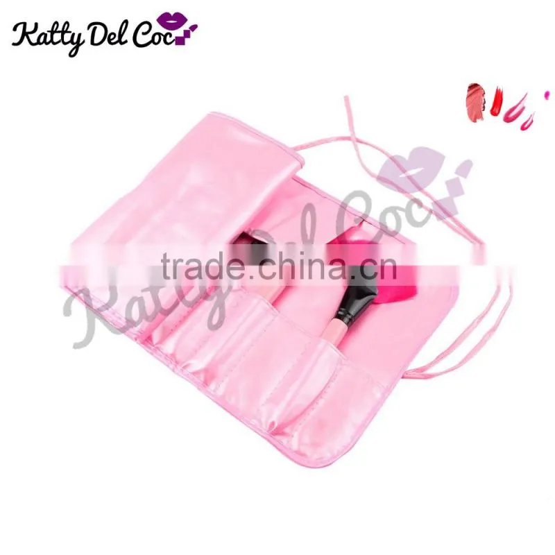 Best quality Pink 24pcs natural hair Pony professional makeup brush set with PU bag