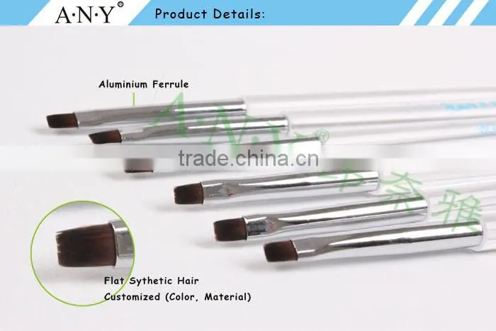ANY Nail Art Maincure 3D Sculpture Acrylic Handle Beauty Hand and Nail Brush Flat UV Gel Art