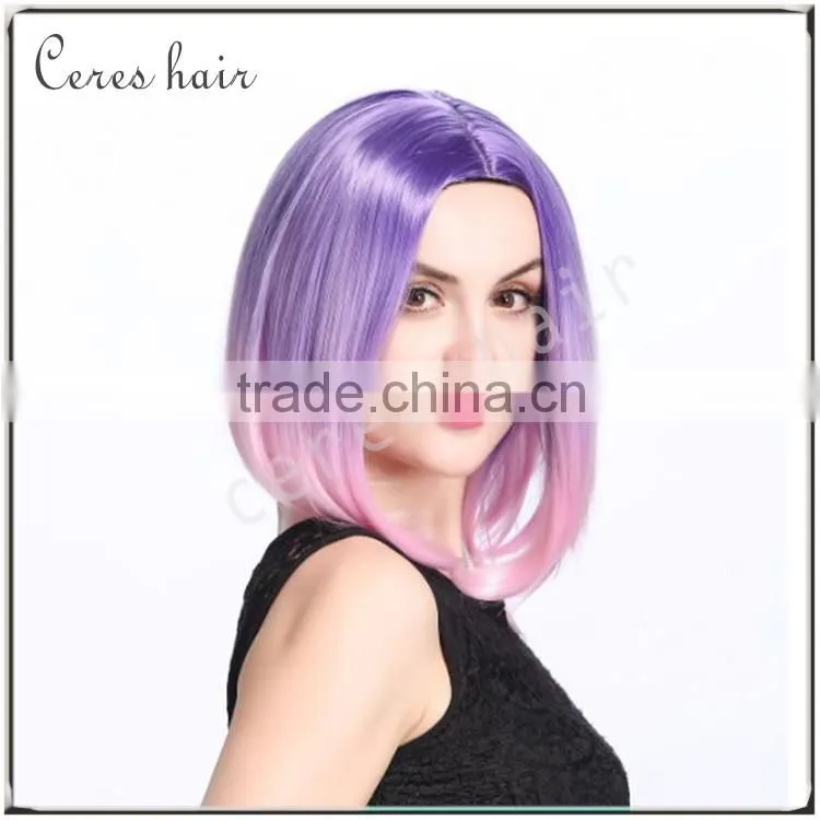 overnight delivery colorful cosplay wig synthetic ombre anime wig for party