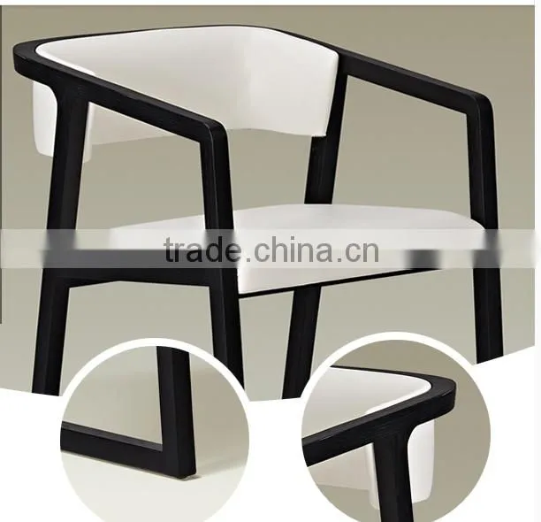 Hermers new design white Color solid wood Leather leisure Chair