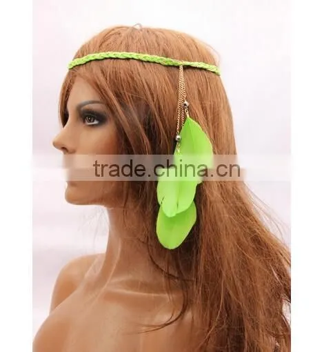 2016 Hot Selling Boho Style Feather Tassels Head Jewelry Hairband
