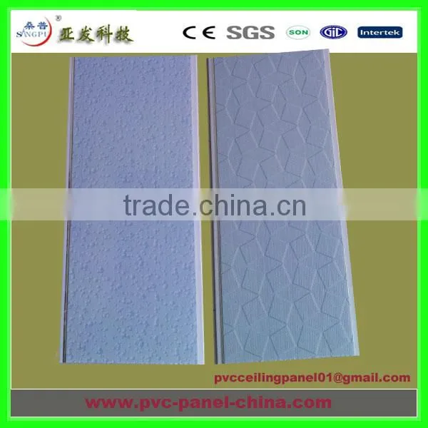 white wood grain design decorated pvc ceiling panel