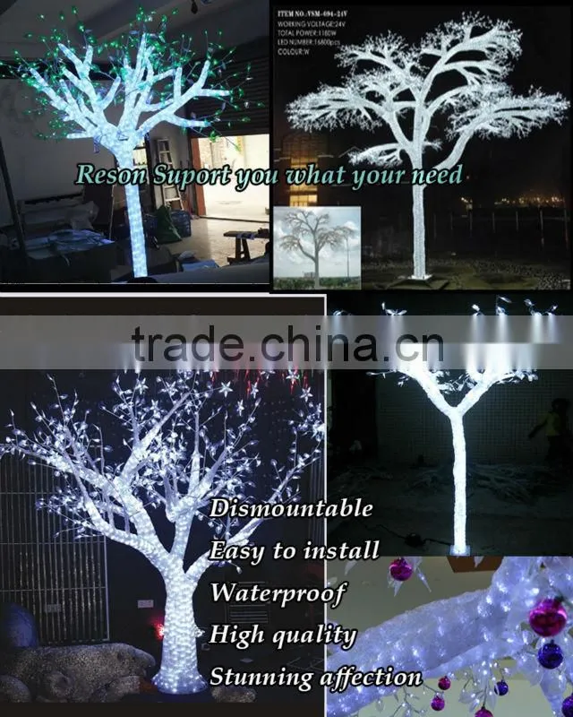 H:350cm LED crystal White wedding trees
