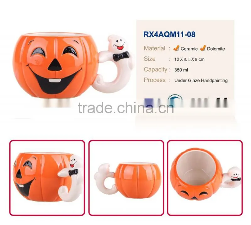 Halloween Festival creative pumpkin shape ceramic coffee mug