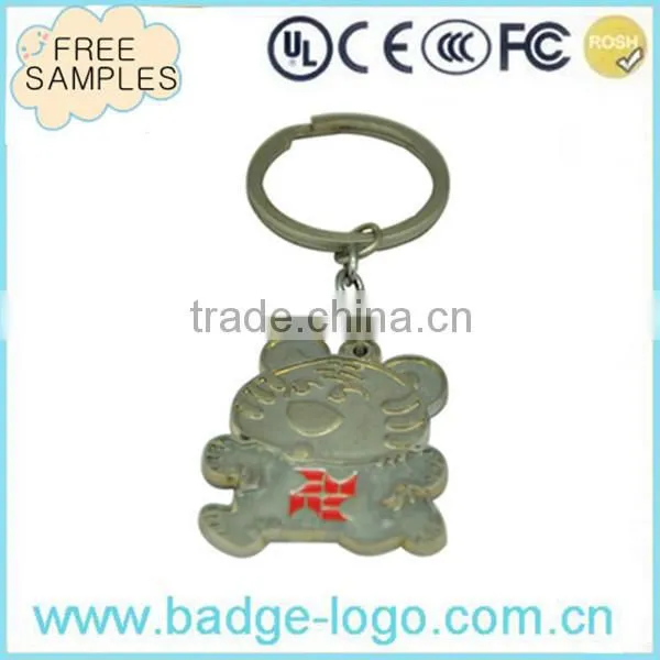 Custom Heart Shape Finish Zinc Alloy Metal Keychain