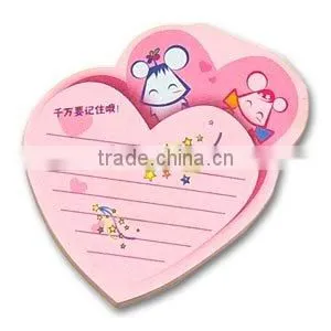 fancy sticky notes with love shaped