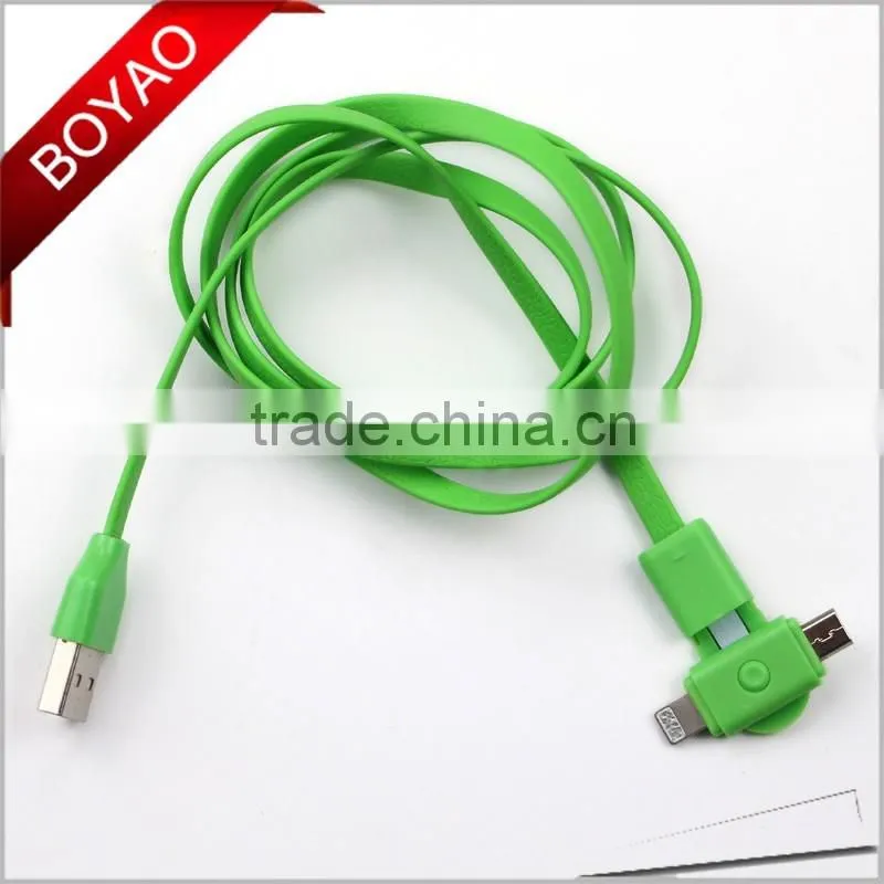 2016 newest design trendy rotating 2 in 1 usb cable, 360 Rotating usb Data cable