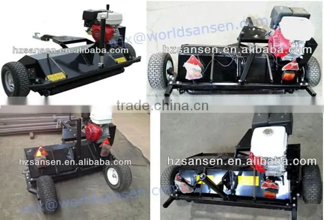 Flail Mower pull tow behind quad ATV, Gasoline ATV lawn Mower with 13-15hp engine electric or handle start