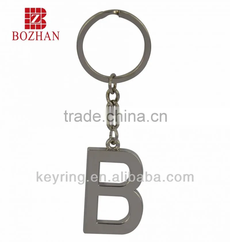 Alphabet shaped metal keychain, various sizes and colors are available