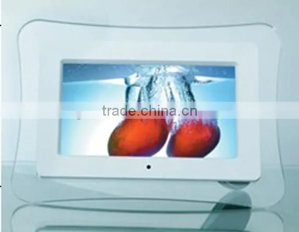 frame glass photo frame with shine piano ABS frame 7inch