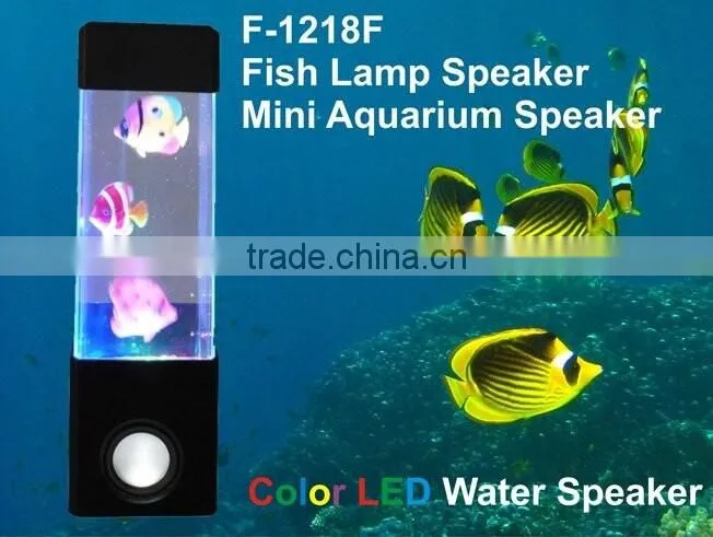 Water Bubble Lamp with Speaker,Water Lamp with Fish Dancing water Speaker