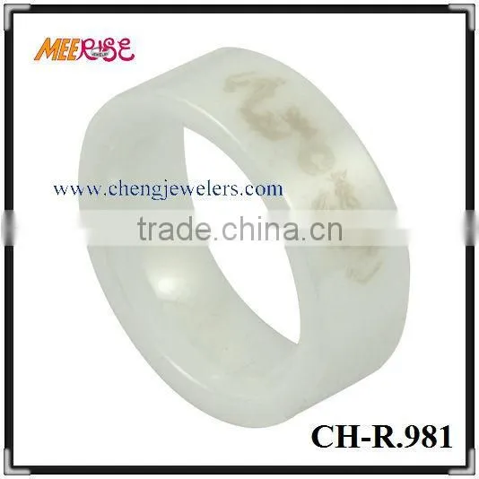 High quality plat pink ceramic cross ring